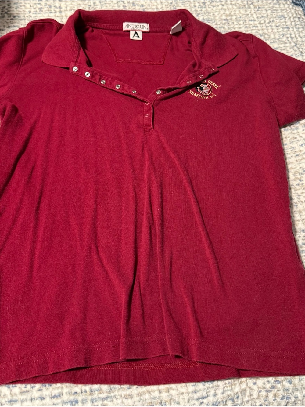 Antigua Women's Short Sleeve Polo Tee in Garnet